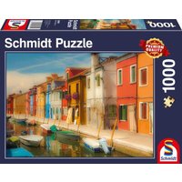 SCHMIDT 58991 Puzzle 1000 Teile Bunte Häuser der Insel Burano von Schmidt Spiele