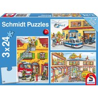 SCHMIDT SPIELE 56215 Feuerwehr und Polizei, 3x24 Teile von Schmidt Spiele