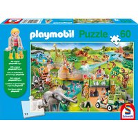 SCHMIDT SPIELE 56381 Kinderpuzzle 60 Teile Zoo mit Add-on (Original Playmobil Figur) von Schmidt Spiele