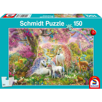 SCHMIDT SPIELE 56387 Kinderpuzzle 150 Teile Einhornfamilie im Blütenwald von Schmidt Spiele