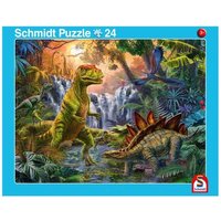 SCHMIDT SPIELE 56786 Rahmenpuzzle Giganten der Urzeit 24 Teile / Dinosaurierwelt 40 Teile von Schmidt Spiele