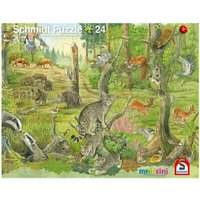 SCHMIDT SPIELE 56787 Rahmenpuzzle Tiere im Wald 24 Teile / Tiere auf der Wiese 40 Teile von Schmidt Spiele