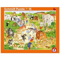 SCHMIDT SPIELE 56790 Rahmenpuzzle Wir gehen in den Zoo! 16 Teile / Ferien auf dem Bauernhof 24 Teile von Schmidt Spiele