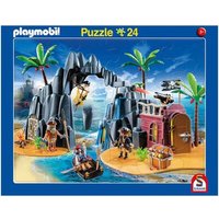 SCHMIDT SPIELE 56796 Rahmenpuzzle Playmobil Pirateninsel und Bauernhof 24T/40T von Schmidt Spiele