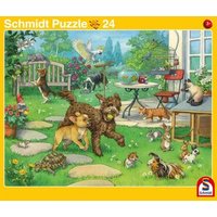 SCHMIDT SPIELE 56811 2er Set Rahmenpuzzle Haustiere / Heimische Tiere 24 Teile / 40 Teile von Schmidt Spiele