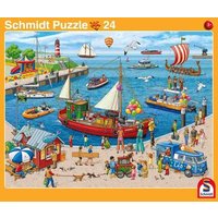 SCHMIDT SPIELE 56812 2er-Set Rahmenpuzzle Hafen / Bahnhof 24 Teile / 40 Teile von Schmidt Spiele