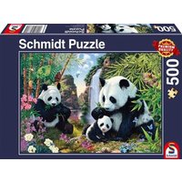 SCHMIDT SPIELE 57380 Pandafamilie am Wasserfall, Puzzle 500 Teile von Schmidt Spiele