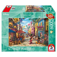 SCHMIDT SPIELE 57397 Erwachsenenpuzzle 6000 Teile Thomas Kinkade Studios: Disney Dreams Collection - Mickey und Minnie in Mexico von Schmidt Spiele