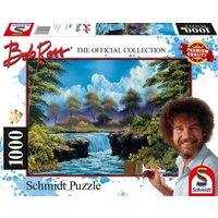 SCHMIDT SPIELE 57538 Erwachsenenpuzzles BOB ROSS PUZZLES 1000 TEILE Wasserfall auf der Lichtung von Schmidt Spiele