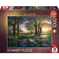 SCHMIDT SPIELE 58546 Puzzle 1000 Teile Morgenzauber am Teich von Schmidt Spiele