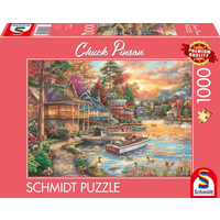 SCHMIDT SPIELE 58553 Puzzle 1000 Teile Ufer im Abendgold von Schmidt Spiele