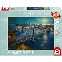 SCHMIDT SPIELE 58782 Erwachsenenpuzzle 2000 Teile TThomas Kinkade Studios: Mond über Manhatten von Schmidt Spiele