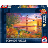 SCHMIDT SPIELE 59773 Erwachsenenpuzzle 1000 Teile Spaziergang zur Golden Gate Bridge von Schmidt Spiele