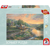 SCHMIDT SPIELE 59774 Puzzle 1000 Teile Tagesanbruch im Emerald Valley von Schmidt Spiele