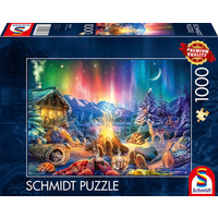 SCHMIDT SPIELE 59787 Puzzle 1000 Teile Lagerfeuerromantik unterm Sternenhimmel von Schmidt Spiele