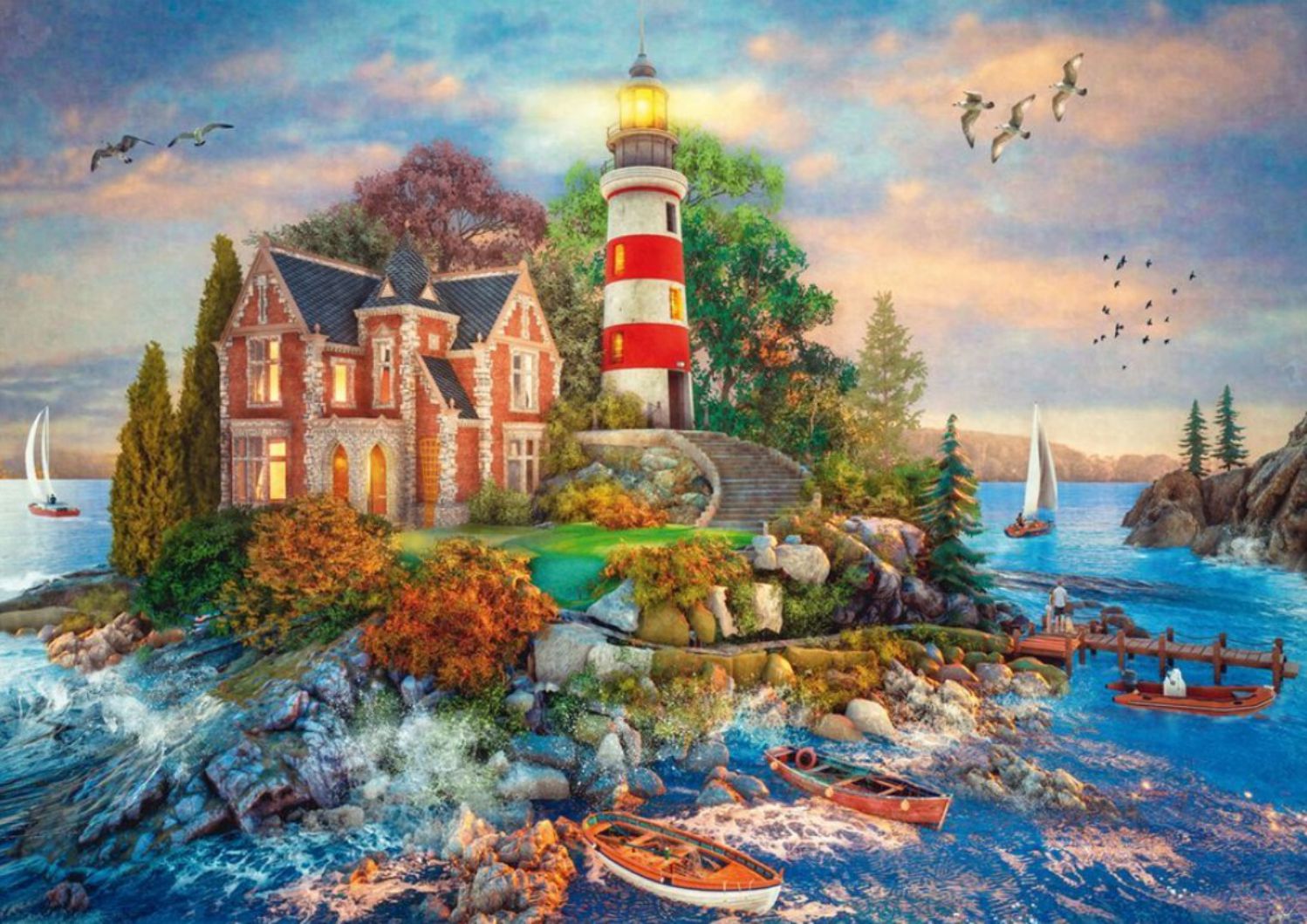 Schmidt Puzzle 500 Teile – Leuchtturm am Felsen - Schmidt Puzzle 500 Teile – Leuchtturm am Felsen - von Schmidt Spiele