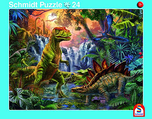 2er-Set Rahmenpuzzle Giganten der Urzeit und Dinosaurierwelt 24+40 Teile von Schmidt