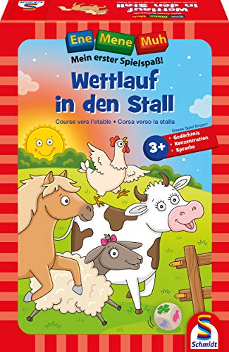 Schmidt Spiele 40558 Ene Mene MUH, Wettlauf in den Stall, Lernspiel, bunt von Schmidt