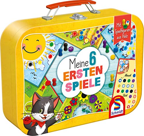 Schmidt Spiele 40591 Meine 6 ersten Spiele im Metallkoffer, Kinderspielesammlung, bunt von Schmidt