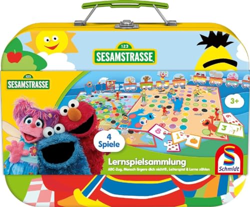 Schmidt Spiele 40640 Lernspielsammlung für Kinder, Sesamstraße Design, Spielesammlung von Schmidt