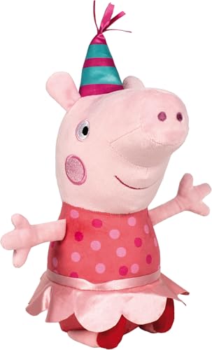 Schmidt Spiele 42829 Peppa Pig, Peppa Wutz, Party, 38 cm Plüschfigur von Schmidt