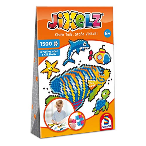 Schmidt Spiele 46117 Jixelz, Unterwasserwelt, 1500 Teile, 5 Motive, Kinder-Bastelsets, Kinderpuzzle von Schmidt Spiele