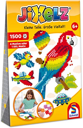 Schmidt Spiele 46138 Jixelz, Alles, was fliegt, 1500 Teile, 5 Motive, Kinder-Bastelsets, Kinderpuzzle, bunt von Schmidt