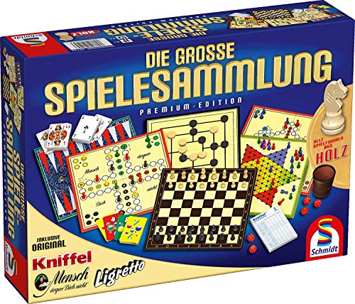 Schmidt Spiele 49125 Die Große Spielesammlung, alle Spielfiguren aus Holz von Schmidt