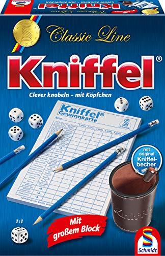 Schmidt Spiele 49203 Kniffel, Classic Line, mit großem Block, mit original Kniffelbecher von Schmidt Spiele