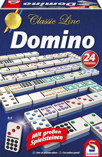 Schmidt Spiele 49207 Classic Line, Domino, mit großen Spielsteinen, Bunt von Schmidt