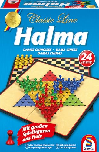 Schmidt Spiele 49217 Classic Line, Halma, mit großen Spielfiguren aus Holz von Schmidt