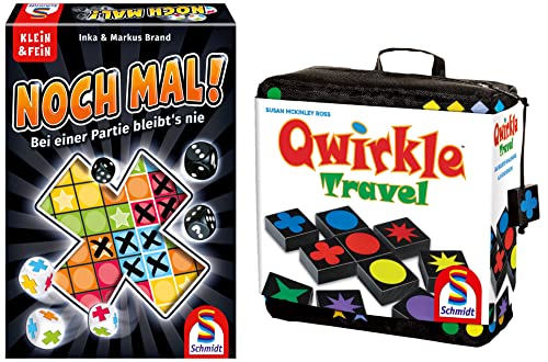 Schmidt Spiele 49270 Qwirkle Travel, Spiel des Jahres 2011 als Reisespiel & 49327 Noch mal! von Schmidt