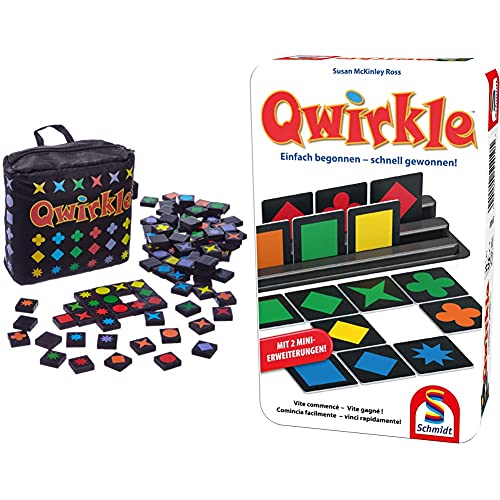 Schmidt Spiele 49270 Qwirkle Travel, Spiel des Jahres 2011 als Reisespiel & 51410 51410-Qwirkle, Weiss von Schmidt