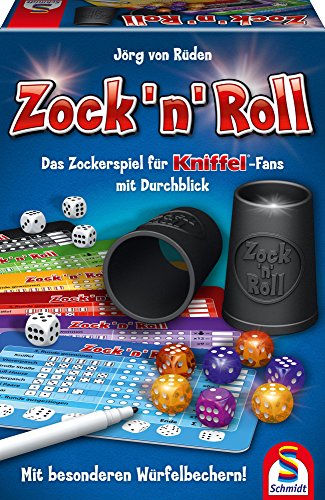 Schmidt Spiele 49320 Zock'n'Roll, mit Würfel, Block, Stifte, Würfelbecher von Schmidt