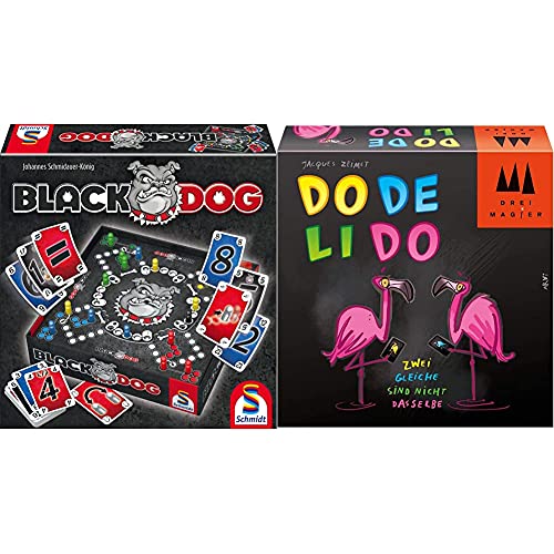 Schmidt Spiele 49323 Black DOG, Familienspiel & 40879 Dodelido, Drei Magier Kartenspiel von Schmidt Spiele