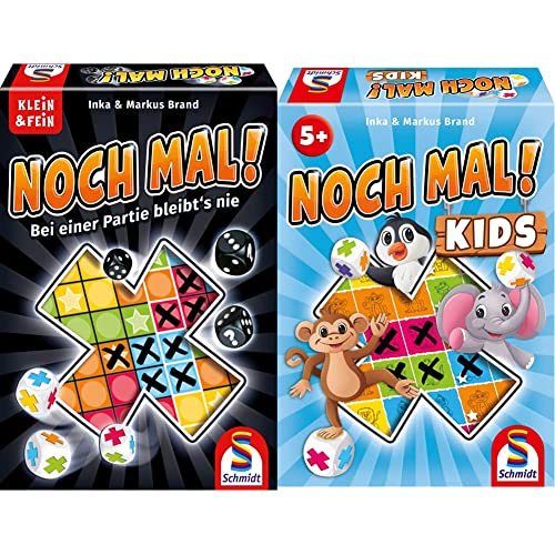 Schmidt Spiele 49327 Noch mal! & 40610 Noch mal Kids, Kinderspiel, Würfelspiel von Schmidt