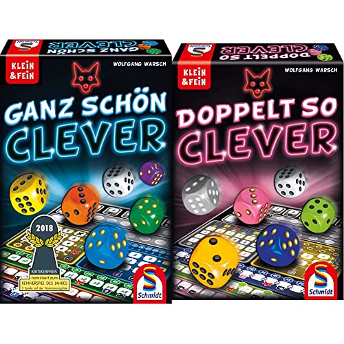 Schmidt Spiele 49340 Ganz Schön Clever, Würfelspiel aus der Serie Klein & Fein, bunt & 49357 Doppelt so clever, Würfelspiel aus der Serie Klein & Fein, bunt von Schmidt Spiele