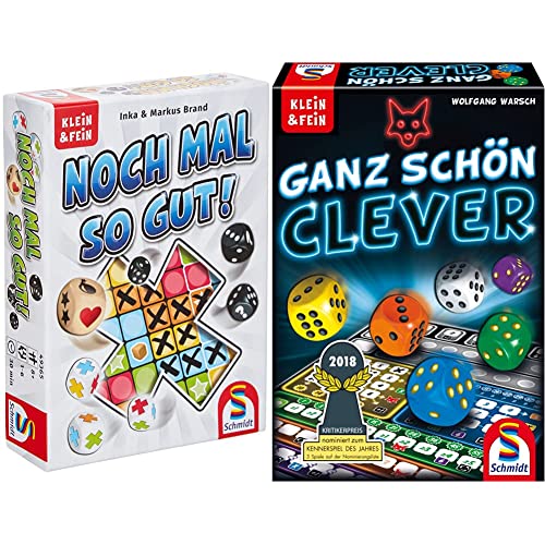 Schmidt Spiele 49365 Noch mal so gut, Würfelspiel aus der Serie Klein & Fein, bunt & 49340 Ganz Schön Clever, Würfelspiel aus der Serie Klein & Fein, bunt von Schmidt