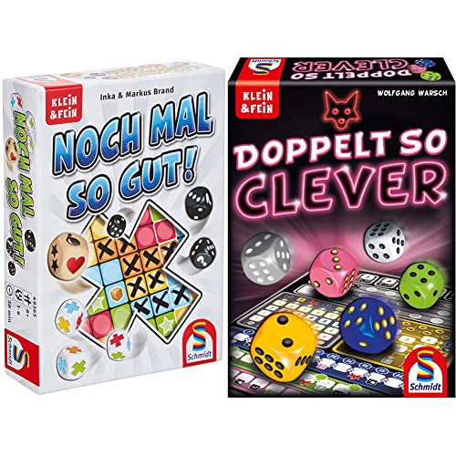 Schmidt Spiele 49365 Noch mal so gut, Würfelspiel aus der Serie Klein & Fein, bunt & 49357 Doppelt so clever, Würfelspiel aus der Serie Klein & Fein, bunt von Schmidt Spiele