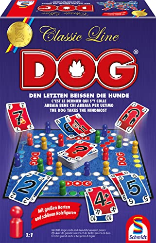 Schmidt Spiele 49412 Dog in der Classic Line, Extra große Spielfiguren aus Holz, Große Karten, Bunt[Exklusiv bei Amazon] von Schmidt