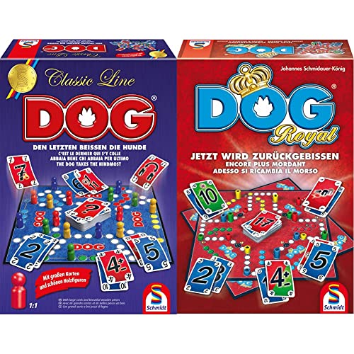 Schmidt Spiele 49412 Dog in der Classic Line, Extra große Spielfiguren aus Holz, Große Karten, Bunt & 49267 Dog Royal von Schmidt