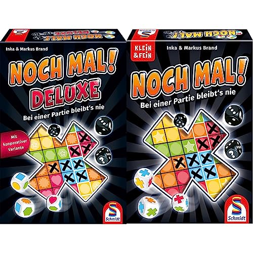 Schmidt Spiele 49422 Noch mal! Deluxe Würfelspiel, Familienspiel & 49327 Noch mal, Würfelspiel aus der Serie Klein & Fein von Schmidt Spiele