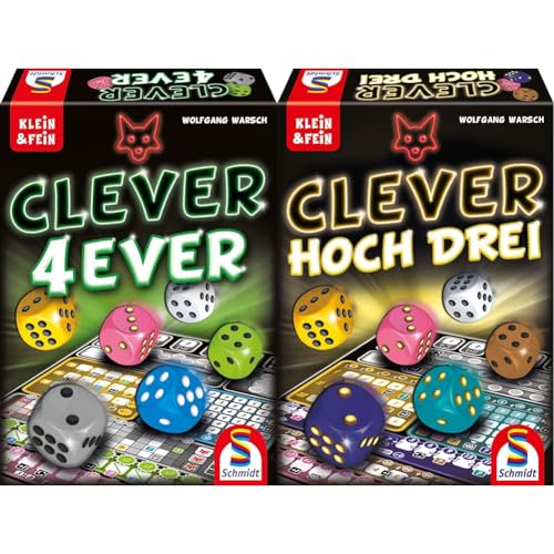 Schmidt Spiele 49424 Clever 4-Ever & 49384 Clever hoch DREI, Klein & Fein Serie, Würfelspiel für 1-4 Spieler ab 8 Jahren von Schmidt