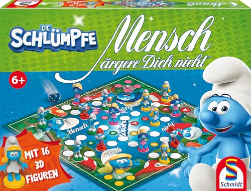 Schmidt Spiele 49455 Mensch ärgere Dich Nicht, Die Schlümpfe, Familienspiel, Mehrfarbig von Schmidt