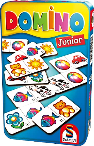 Schmidt Spiele 51240 Domino Junior, Bring Mich mit Spiel in der Metalldose von Schmidt