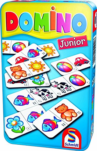 Schmidt Spiele 51240 Domino Junior, Bring Mich mit Spiel in der Metalldose von Schmidt