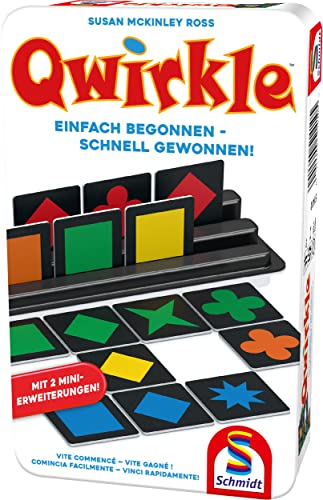 Schmidt Spiele 51410 Qwirkle, Spiel des Jahres 2011, Bring mich mit Spiel in Der Metalldose, Weiß von Schmidt Spiele