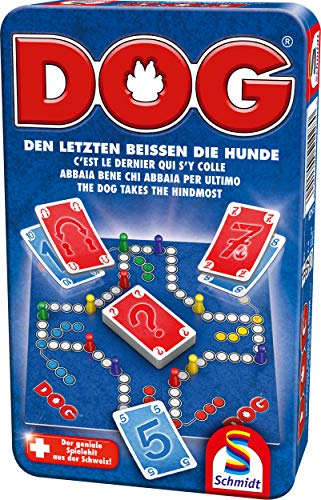 Schmidt Spiele 51428 Hund Dog, Bring Mich mit Spiel in der Metalldose, bunt von Schmidt