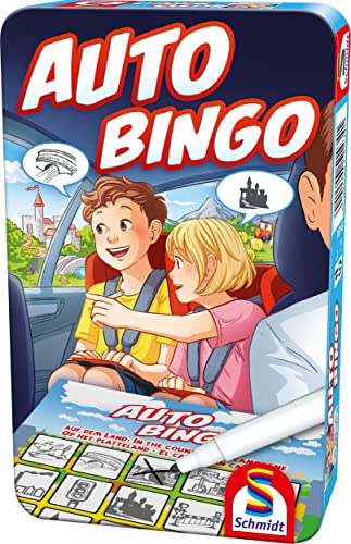 Schmidt Spiele 51434 Auto-Bingo, Bring Mich mit Spiel in der Metalldose, bunt von Schmidt