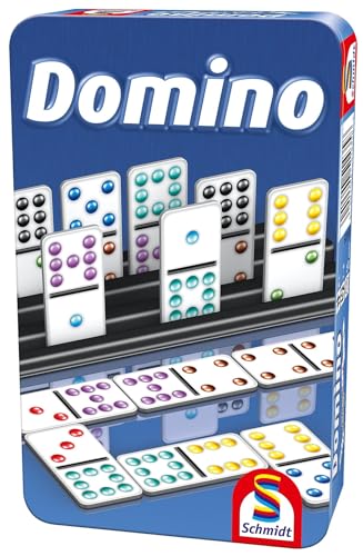 Schmidt Spiele 51435 Domino, Bring Mich mit Spiel in der Metalldose, Bunt von Schmidt